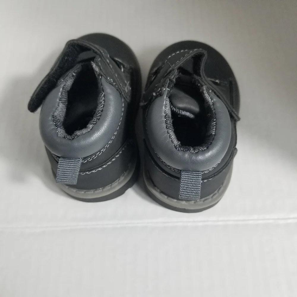 GARANIMALS BABY BOOTS BLACK WITH VELCRO SIZE 3 IN EXCELLENT CONDITION